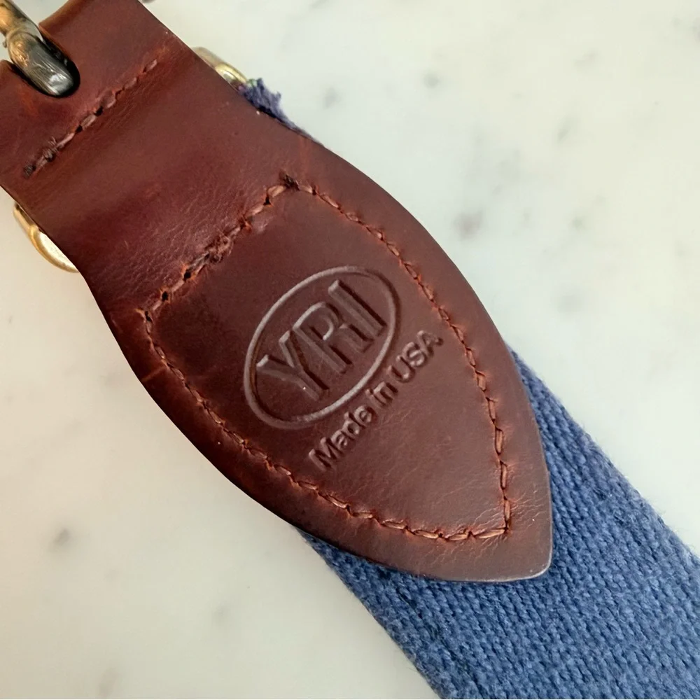 YRI Ribbon Belt in Navy Blue with Red, white and blue flags Size 30